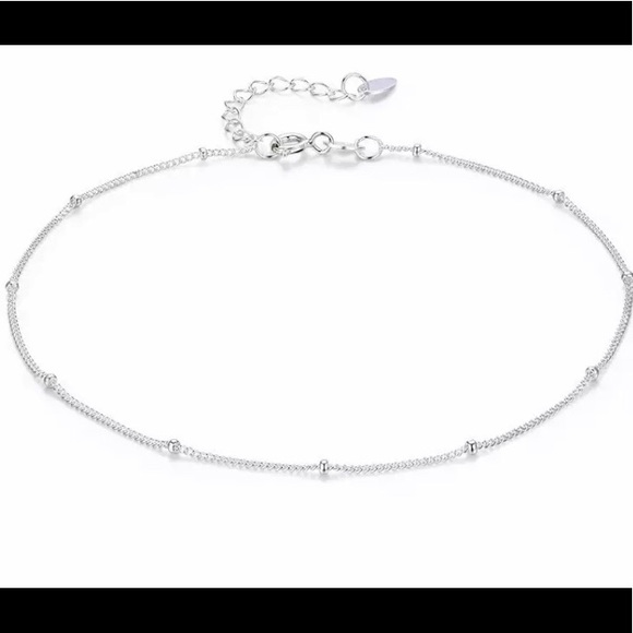 New! Anklet with Sterling Silver Beads - Picture 2 of 6